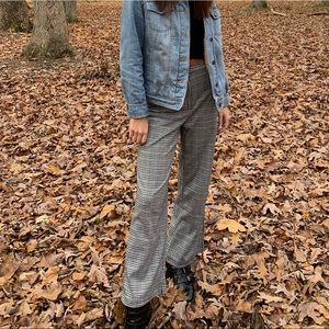 plaid flared pants